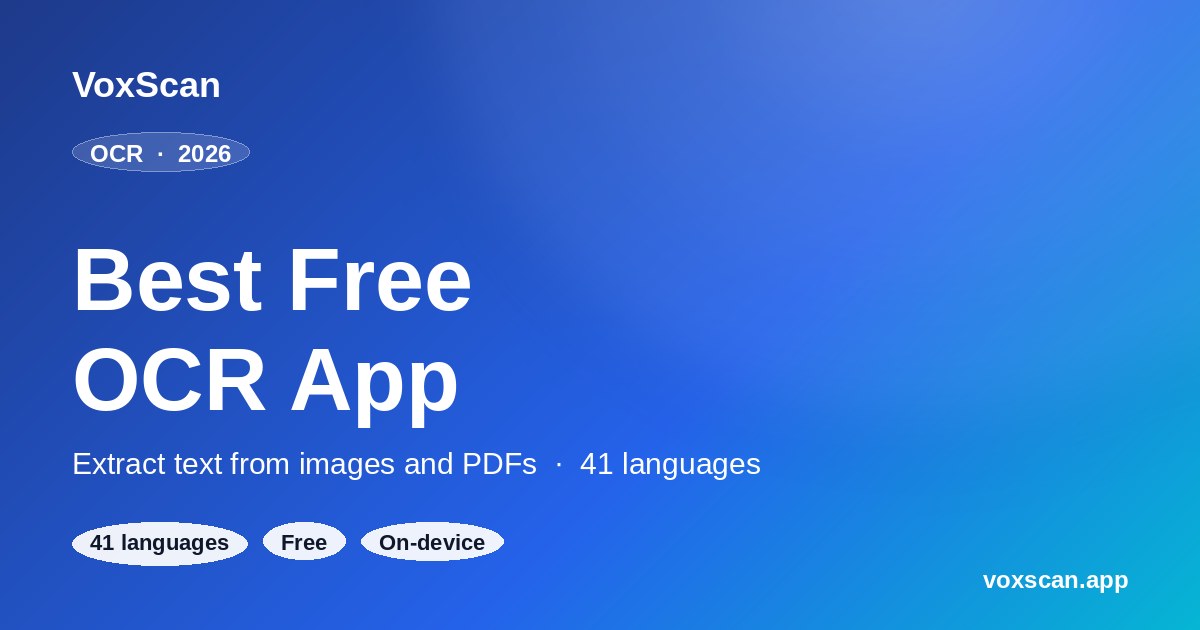 Best Free OCR App 2026