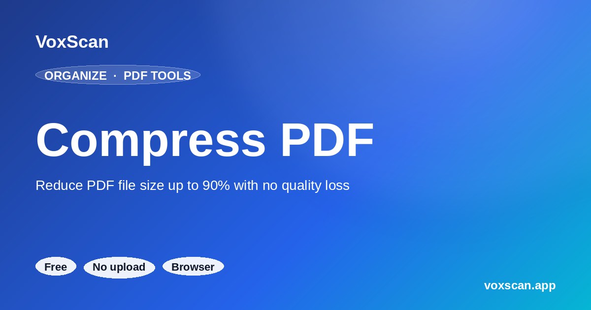 Compress PDF Without Losing Quality